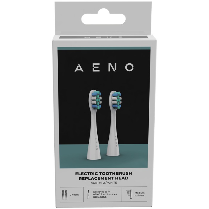 AENO Replacement toothbrush heads, White, Dupont bristles, 2pcs in set (for ADB0001S/ADB0002S) [2]