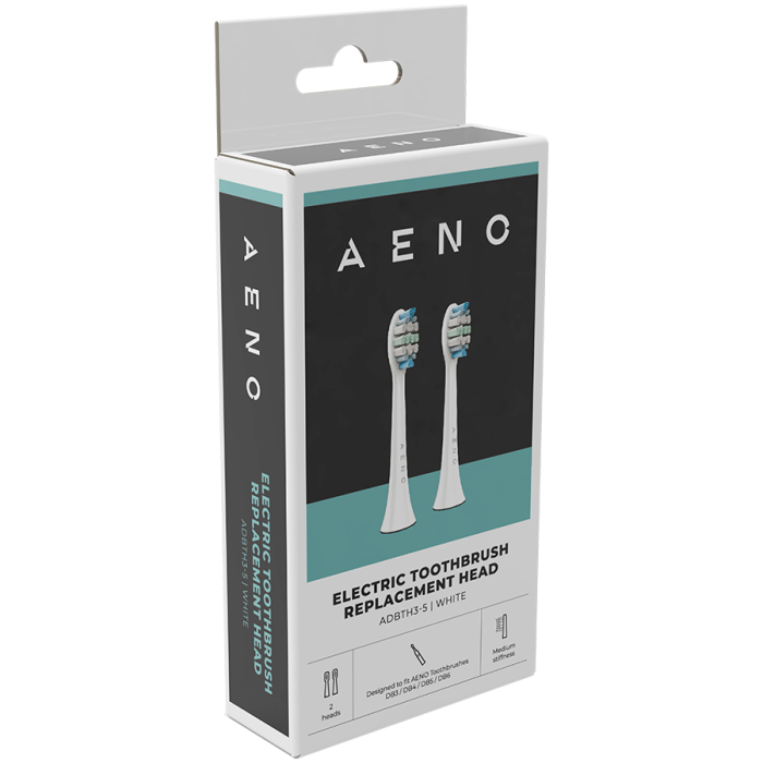 AENO Replacement toothbrush heads, White, Dupont bristles, 2pcs in set (for ADB0003/ADB0005 and ADB0004/ADB0006) [4]