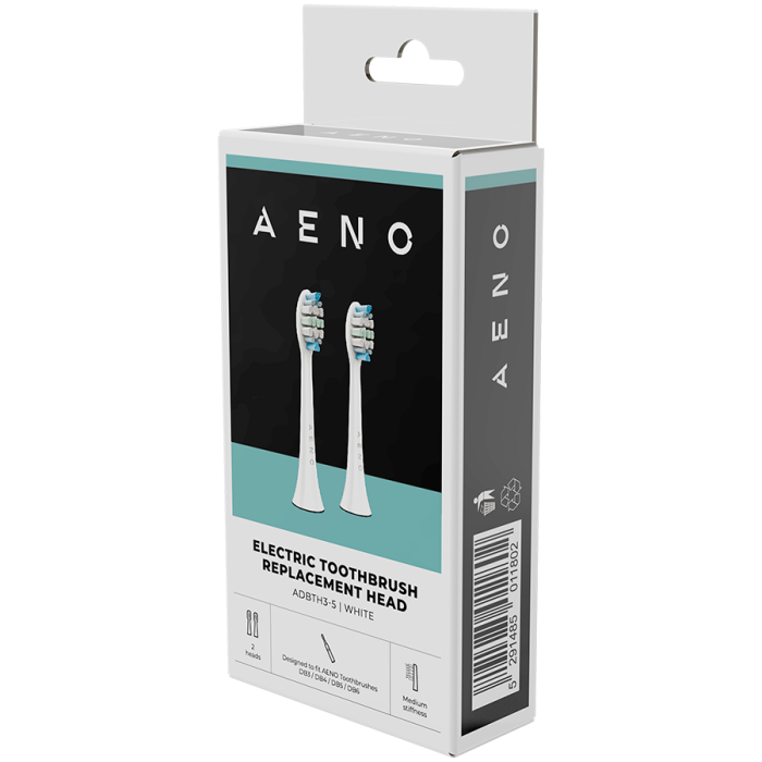 AENO Replacement toothbrush heads, White, Dupont bristles, 2pcs in set (for ADB0003/ADB0005 and ADB0004/ADB0006) [3]