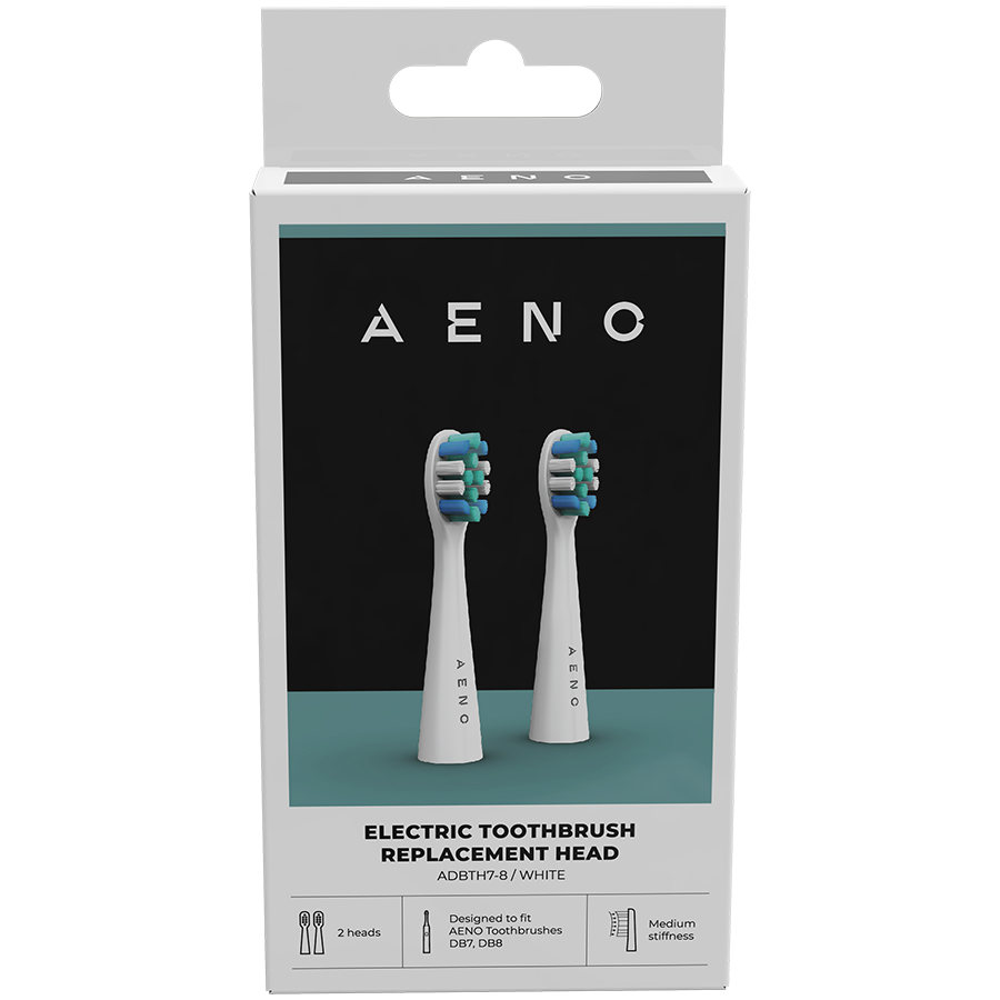 AENO Replacement toothbrush heads, White, Dupont bristles, 2pcs in set (for ADB0007/ADB0008) [2]