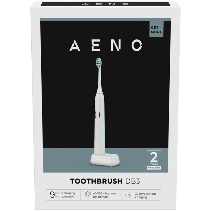 AENO Sonic Electric Toothbrush, DB3: White, 9 scenarios, with 3D touch, wireless charging, 46000rpm, 40 days without charging, IPX7 [6]