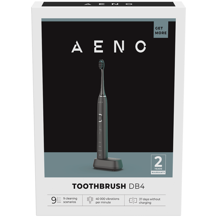 AENO Sonic Electric Toothbrush, DB4: Black, 9 scenarios, with 3D touch, wireless charging, 46000rpm, 40 days without charging, IPX7 [6]