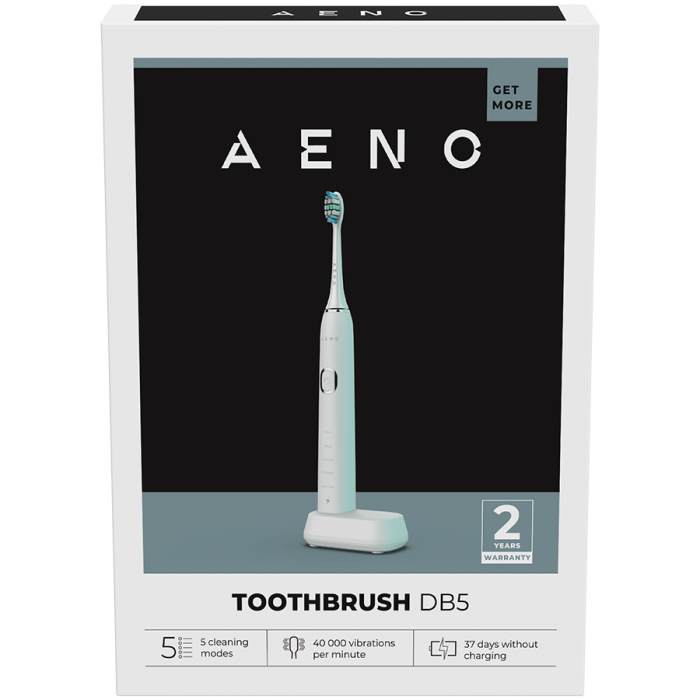 AENO Sonic Electric Toothbrush DB5: White, 5 modes, wireless charging, 46000rpm, 40 days without charging, IPX7 [4]