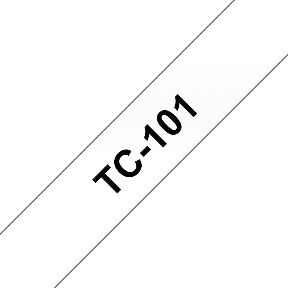 Banda continua  Brother TC101, Laminata, Negru pe Transparent, 12mm/7,7m [1]