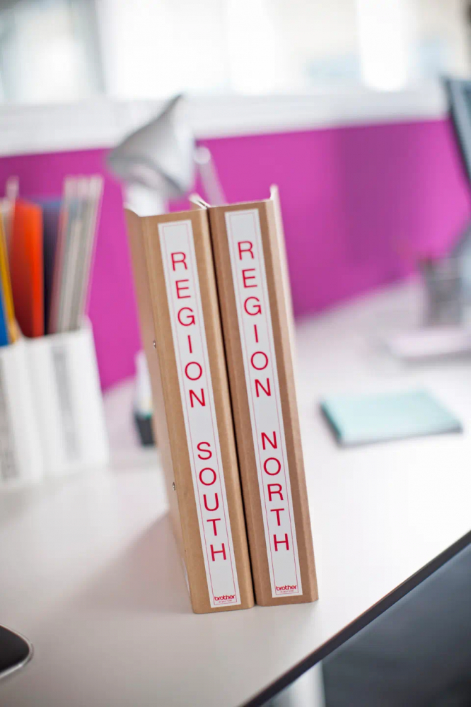 Banda de etichete Brother TZe252, Laminata, Rosu pe Alb, 24mm/8m [4]