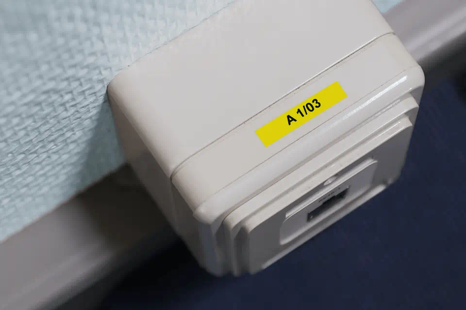 Banda de etichete Brother TZe611, Laminată, Negru pe Galben, 6mm/8m [4]