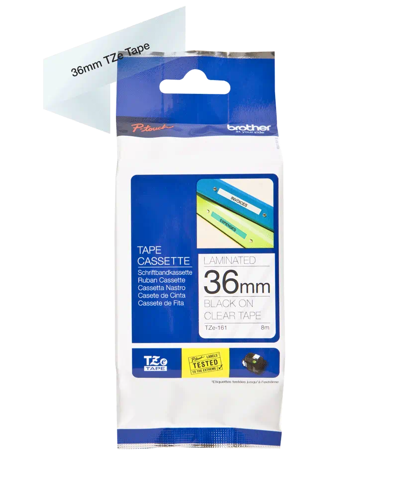 Brother TZ161 36mm BLACK ON CLEAR [2]