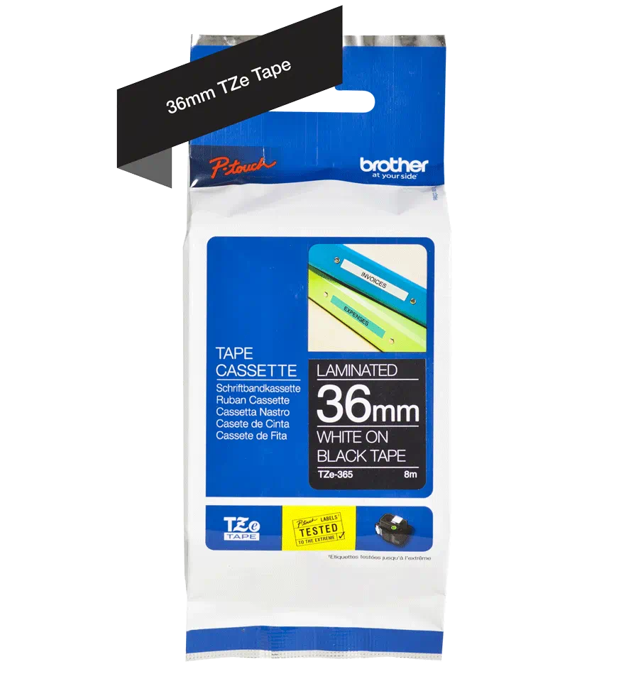 Etichete Brother TZE365 36mm WHITE ON BLACK [2]