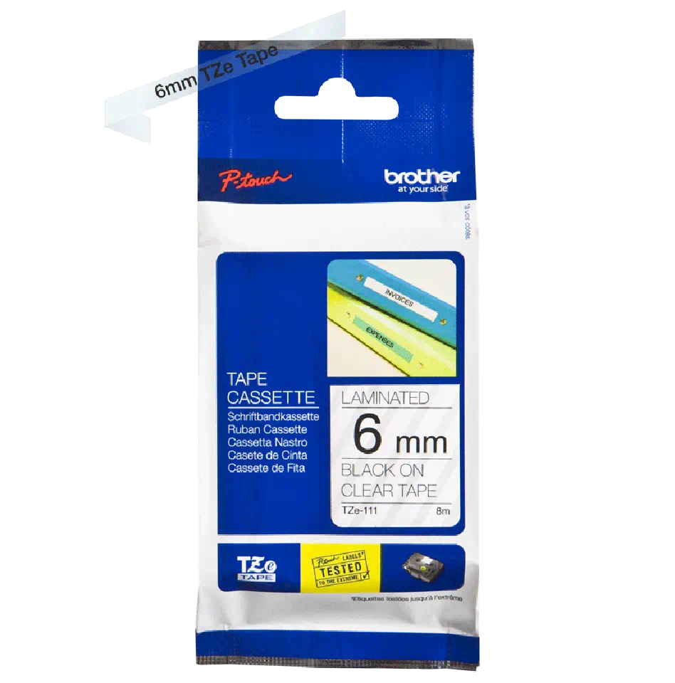 Brother TZ111 6mm BLACK ON CLEAR [3]