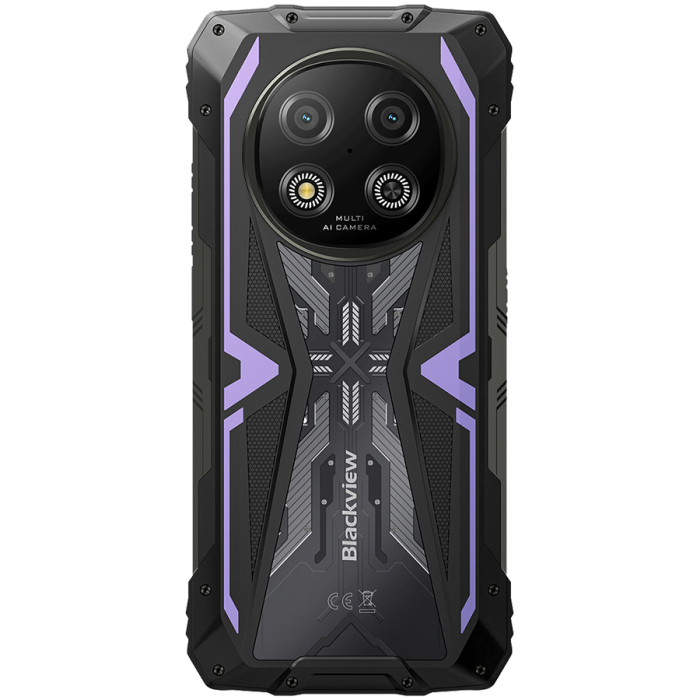 Blackview ROCK 2 5G 6.67-inch HD+ 1640x720 120Hz 12+256GB Unosoc T8100 Octa-Core 2.2GHz 13MP Front 16MP Rear NFC FG MIL-STD-810H 15000mAh Fingerprint Android 16 Purple [5]