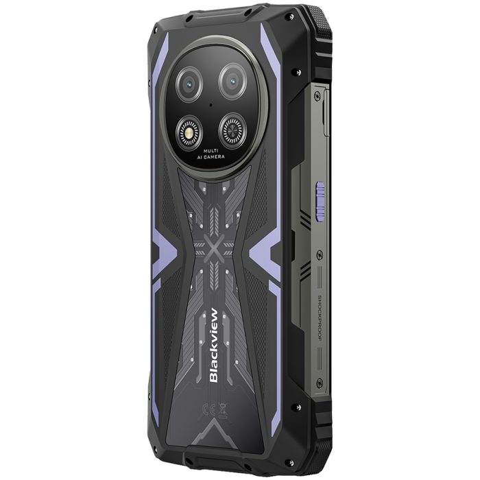 Blackview ROCK 2 5G 6.67-inch HD+ 1640x720 120Hz 12+256GB Unosoc T8100 Octa-Core 2.2GHz 13MP Front 16MP Rear NFC FG MIL-STD-810H 15000mAh Fingerprint Android 16 Purple [6]