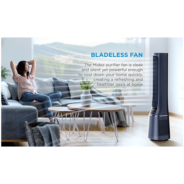 Bladeless Fan & air purifier, Smart WiFi, digital with IOT and remote, H13 HEPA filter, 10 speeds, wide oscillation, ION mode, up to 48 m2, timer, INTELLIGENT WIND, sleep mode, Led display [2]
