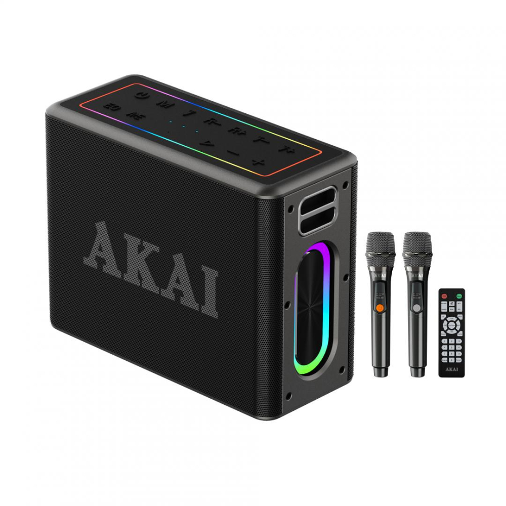 Boxa portabila Akai cu 2 micfrofoane wireless IPX6-80W [4]