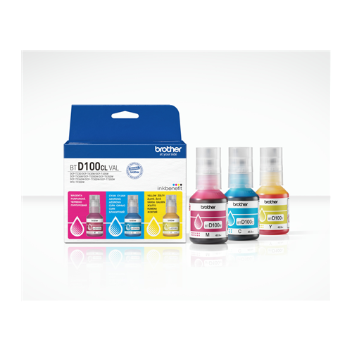 BROTHER BTD100 INK BOTTLE VALUE PK 1XC/M/Y - CEE [2]