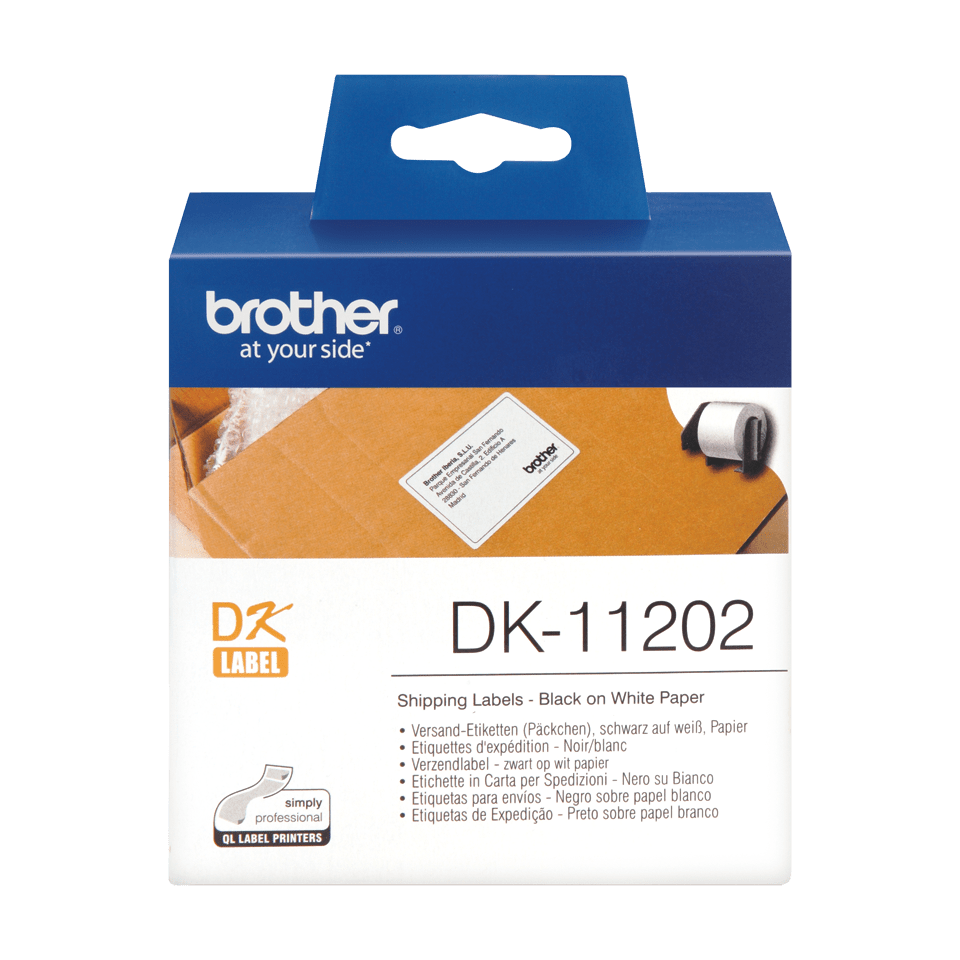 Rolă de etichete originală Brother DK-11202 – negru pe alb, 62mm x 100mm [2]