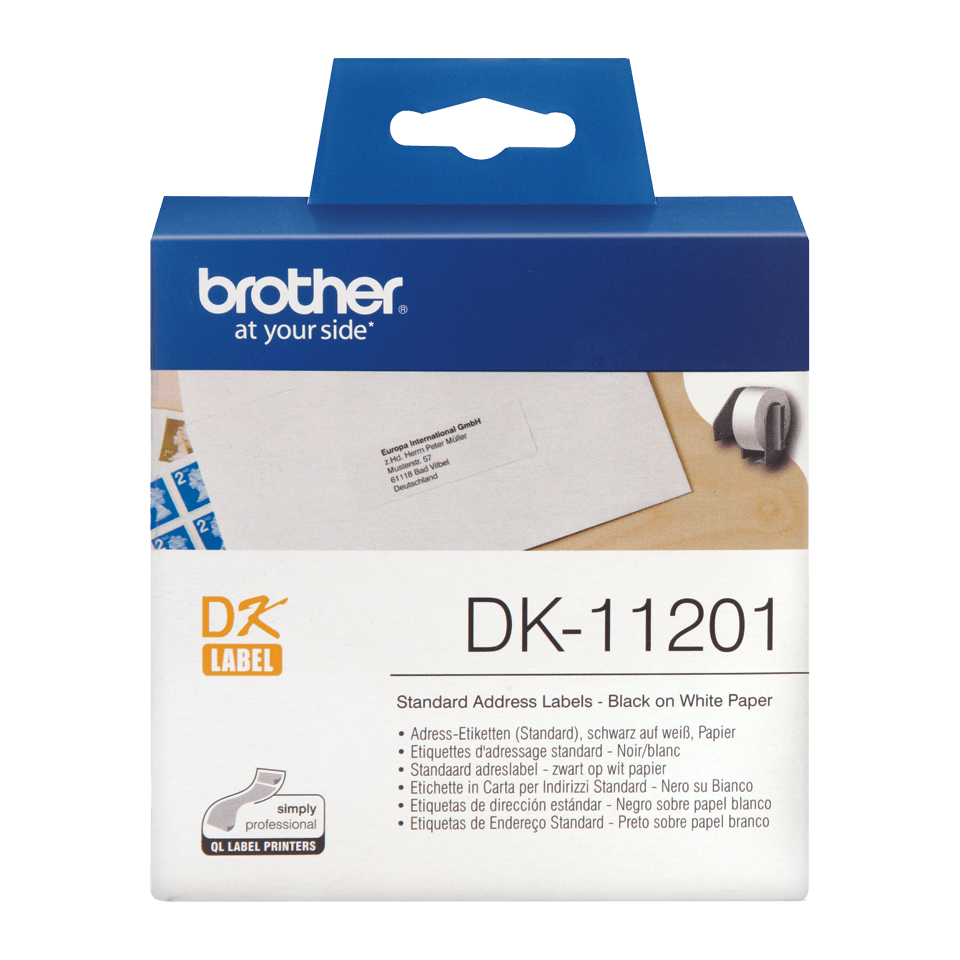 Rolă de etichete originale Brother DK-11201 – negru pe alb, 29mm x 90mm [2]