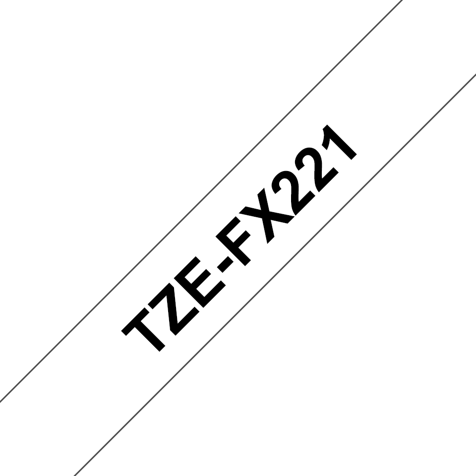 Casetă cu bandă de etichete originală Brother TZe-FX221 – negru pe alb, lățime de 9 mm [3]