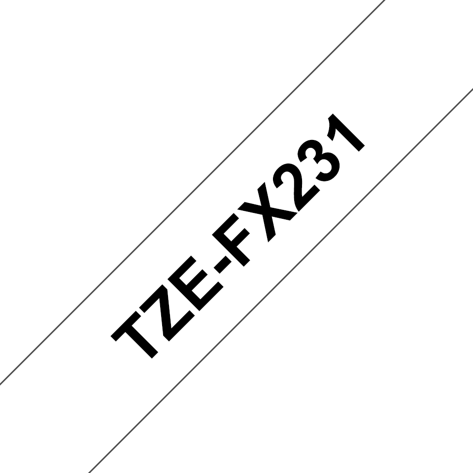 Casetă cu bandă de etichete originală Brother TZe-FX231 – negru pe alb flexibilă ID, lățime de 12 mm [3]