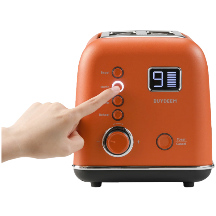 BUYDEEM 2 Slice Automatic Metal Toaster, model DT730E, color Koi Red, EU [3]