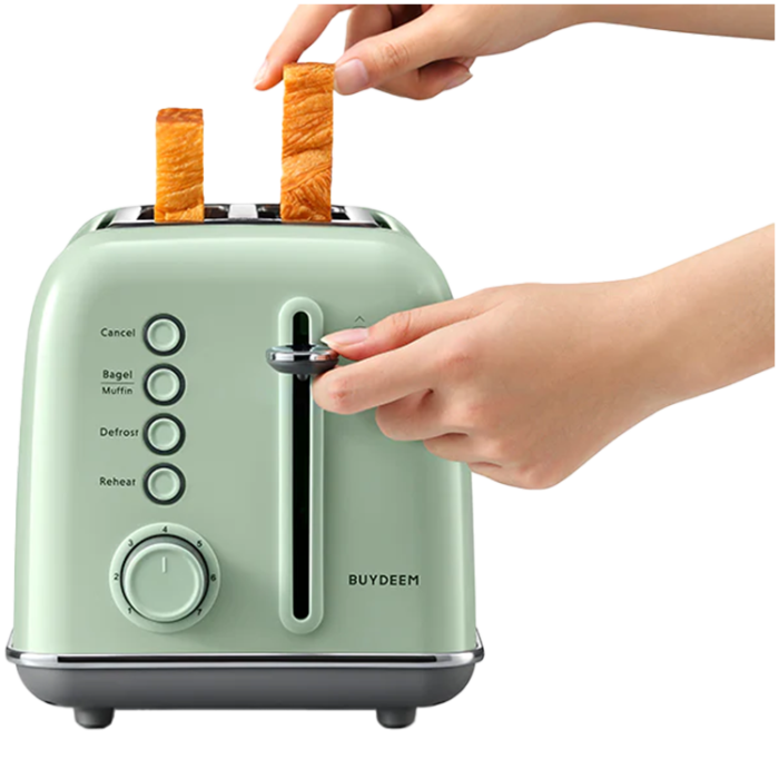 BUYDEEM 2 Slice Toaster, model DT620E, color Cozy Greenish, EU [2]