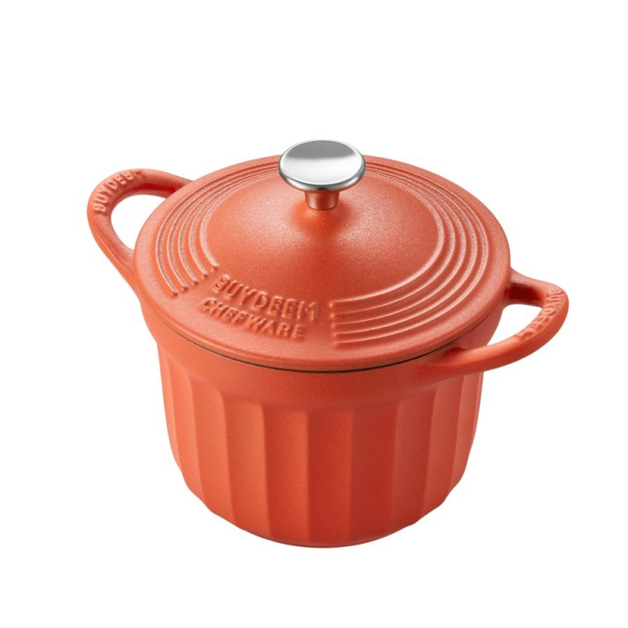 BUYDEEM Enameled Cast Iron Dutch Oven 1,8L, model CP541, color Koi Red [2]