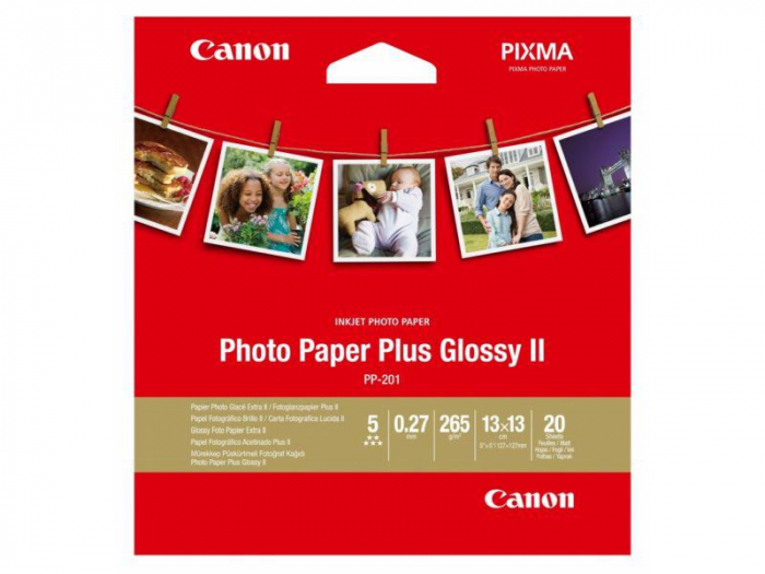 Hartie foto Canon PP-201, dimensiune 13x13 CM, 20 coli, tip glossy ,greutate 265g/m2 [1]