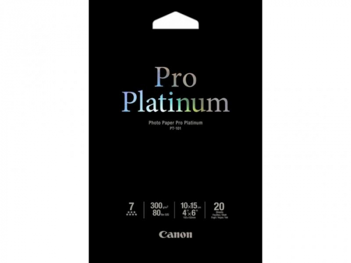 Hartie foto Canon PT-101, dimensiune 10x15 cm, 20 coli, tip Pro Platinium , greutate 300g/m2 [1]