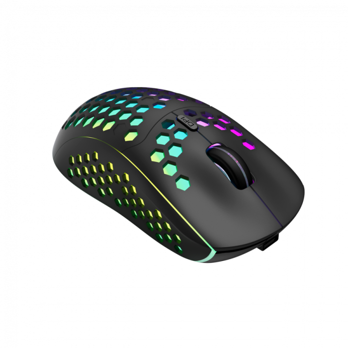 Canyon 7keys Gaming 2.4G wireless mouse, KA8 sensor, DPI up to 1600, rubber coating on panel, Huano 1million switch, 45cm PVC cable, ABS material. 400mAh battery, size: 125.8*63.7*41mm, weight: 95g, B [4]