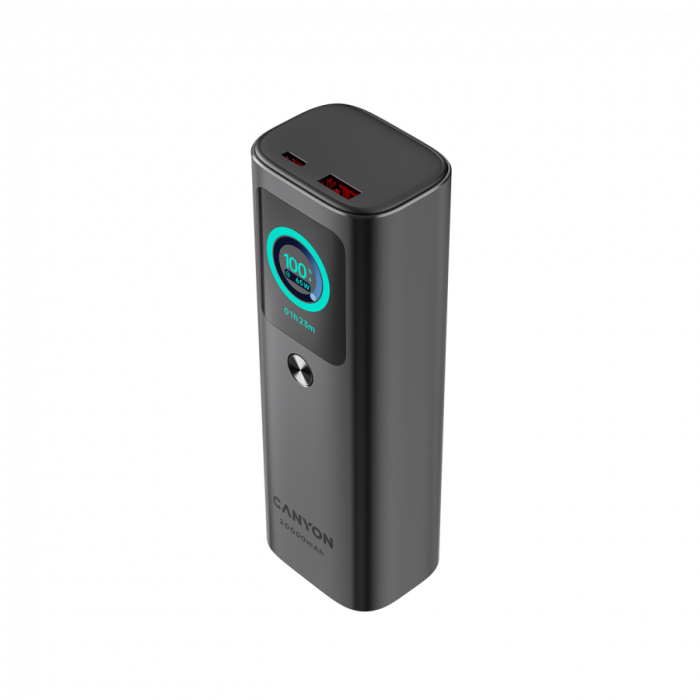CANYON Built-in cable power bank OnPower 265 20000mAh 165W Aluminium Dark grey [2]