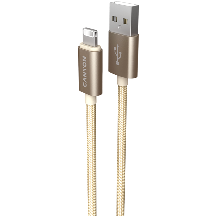 CANYON cable MFI-3 Lightning 12W 1m Gold [2]