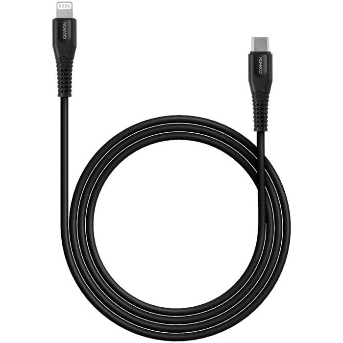 CANYON cable MFI-4 Type-C to Lightning 1.2m Black [2]