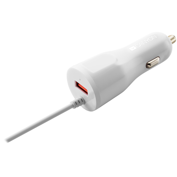 CANYON car charger C-033 2.4A/USB-A built-in Lightning White [2]