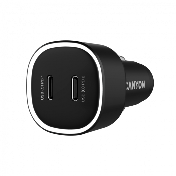 CANYON car charger OnDrive 60 PD 60W 2xUSB-C Black [2]