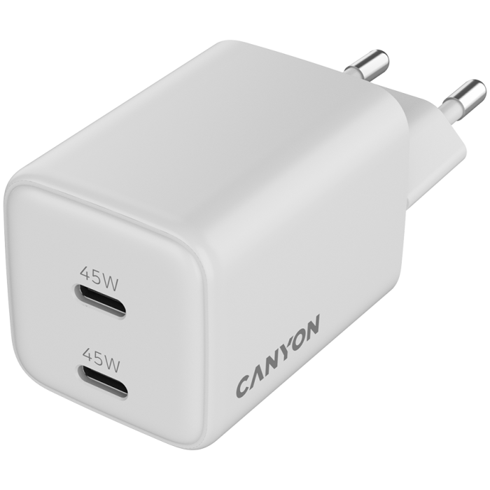 CANYON charger CU45CC GaN 45W 2xPD EU White [4]