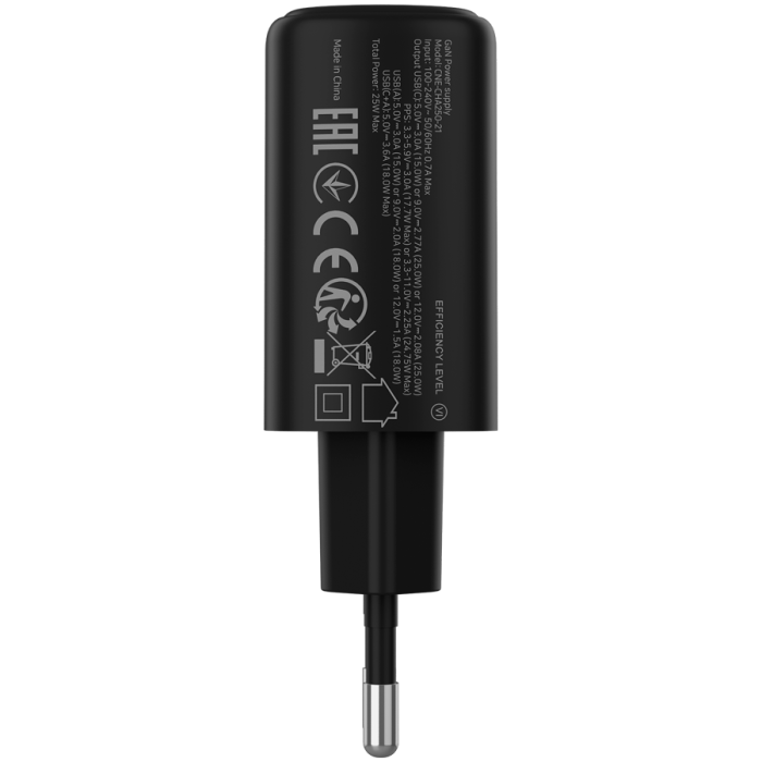 CANYON charger OnCharge 250 25W 1xPD 1xQC EU Black [3]