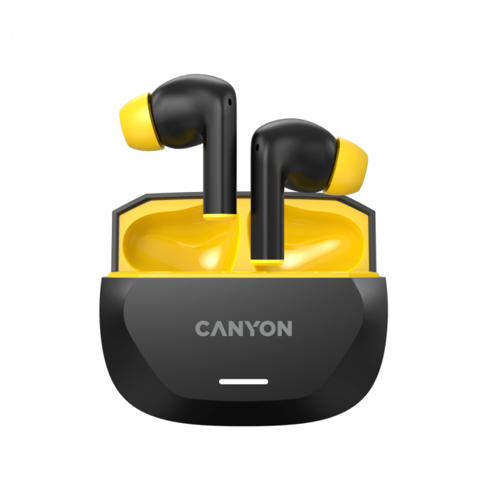 CANYON headset HEXAGON 7 TWS ANC+ENC Wireless Charge Black Yellow [4]