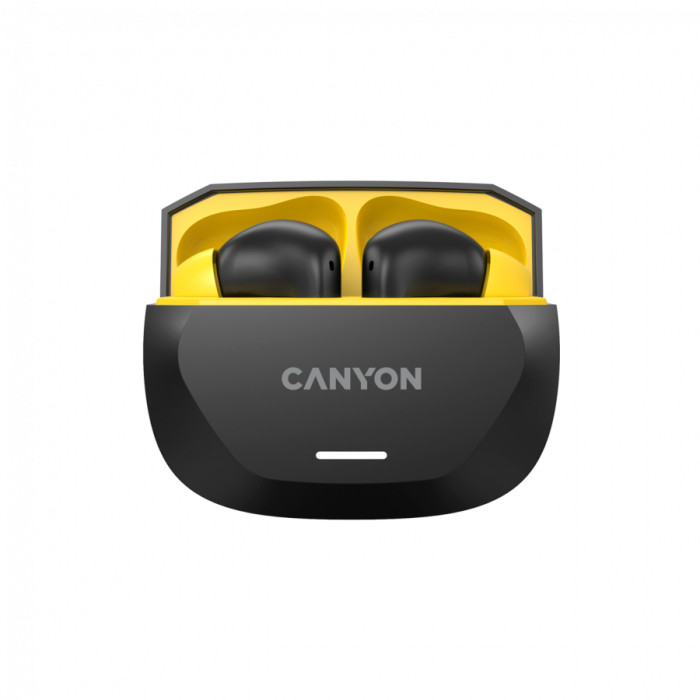CANYON headset HEXAGON 7 TWS ANC+ENC Wireless Charge Black Yellow [3]