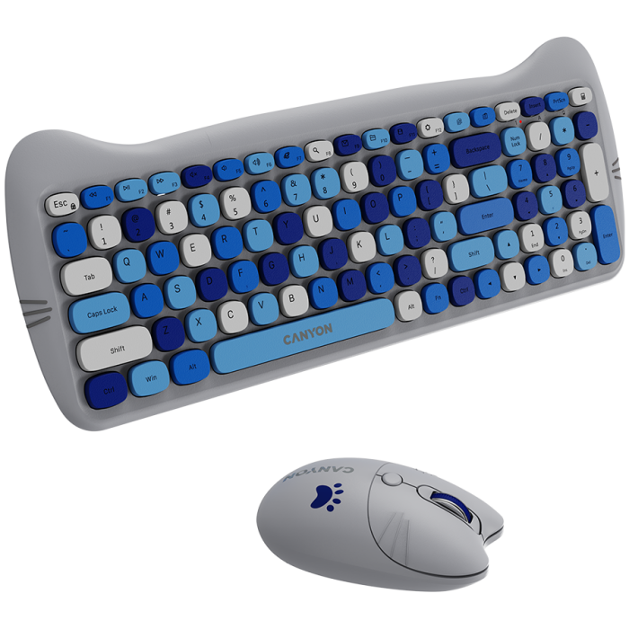 CANYON HSET-W6 EN Keyboard+Mouse Kitty Edition AAA+АА Wireless Blue [4]