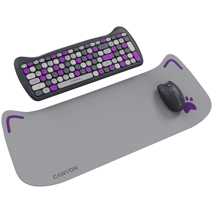 CANYON HSET-W6 EN Keyboard+Mouse Kitty Edition AAA+АА Wireless Violet [5]
