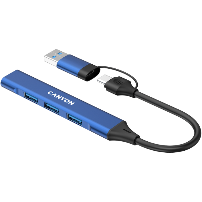 CANYON hub DS-02 4in1 USB-A/C Blue [5]