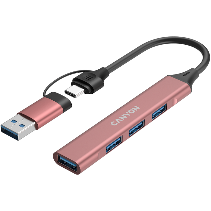 CANYON hub DS-02 4in1 USB-A/C Pink [3]