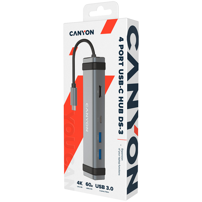 CANYON hub DS-3 4in1 USB-C Space Grey [4]