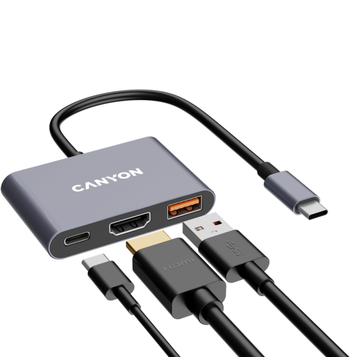 CANYON hub DS-4 3in1 USB-C Grey [5]