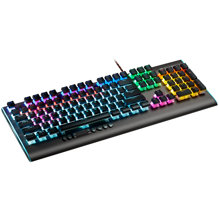 CANYON Interceptor GK-8, Wired multimedia gaming keyboard with lighting effect, 20pcs rainbow LED & 19pcs RGB light, Numbers 104keys, EN double injection layout, cable length 1.8M, 446*160*40mm, 0.98k [2]