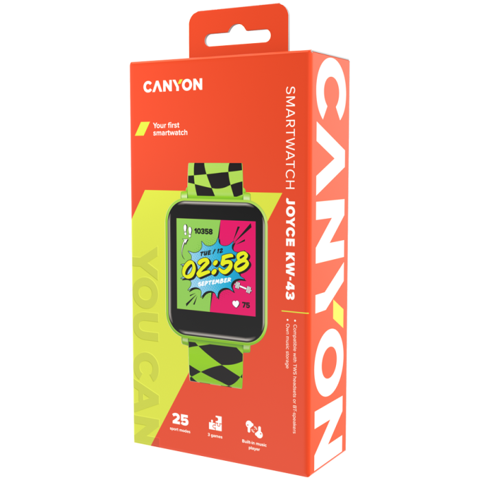 CANYON kids watch Joyce KW-43 DUAL BT Music Green [7]