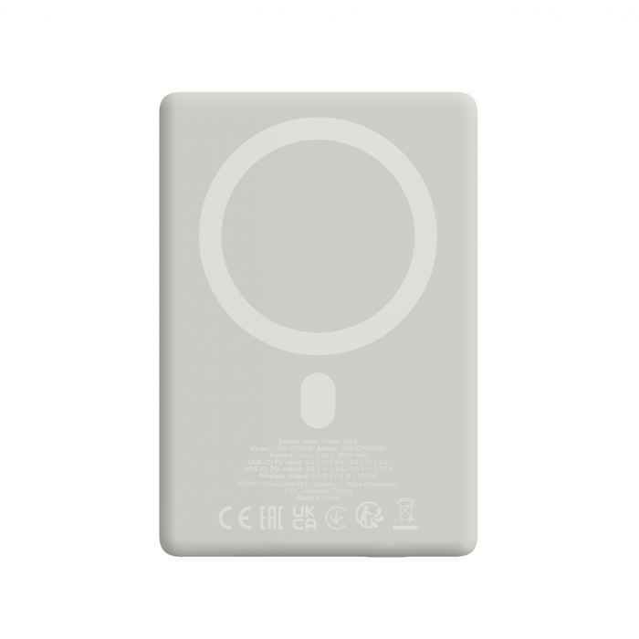 CANYON magnetic power bank OnPower 500 PD20W 5000mAh Aluminium Star Grey [5]