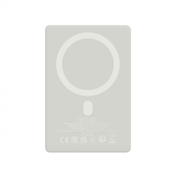 CANYON magnetic power bank OnPower 511 PD20W 10000mAh Aluminium Star Grey [4]