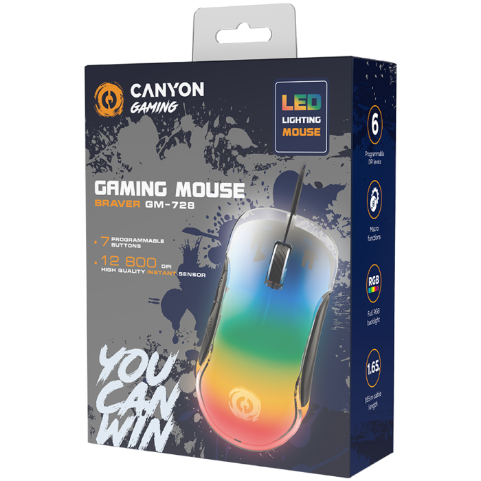 CANYON mouse Braver GM-728 LED Crystal 7buttons Wired Black [4]