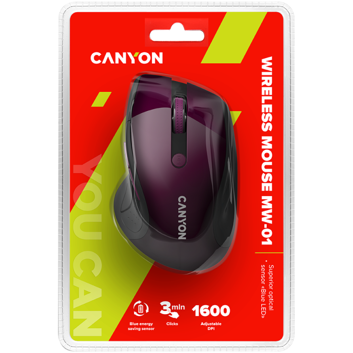 CANYON mouse MW-01 BlueLED Wireless Purple [4]