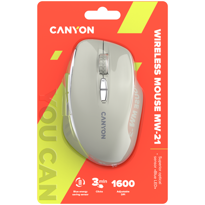 CANYON mouse MW-21 BlueLED 7buttons Wireless Cosmic Latte [6]
